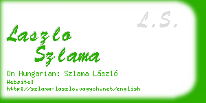laszlo szlama business card